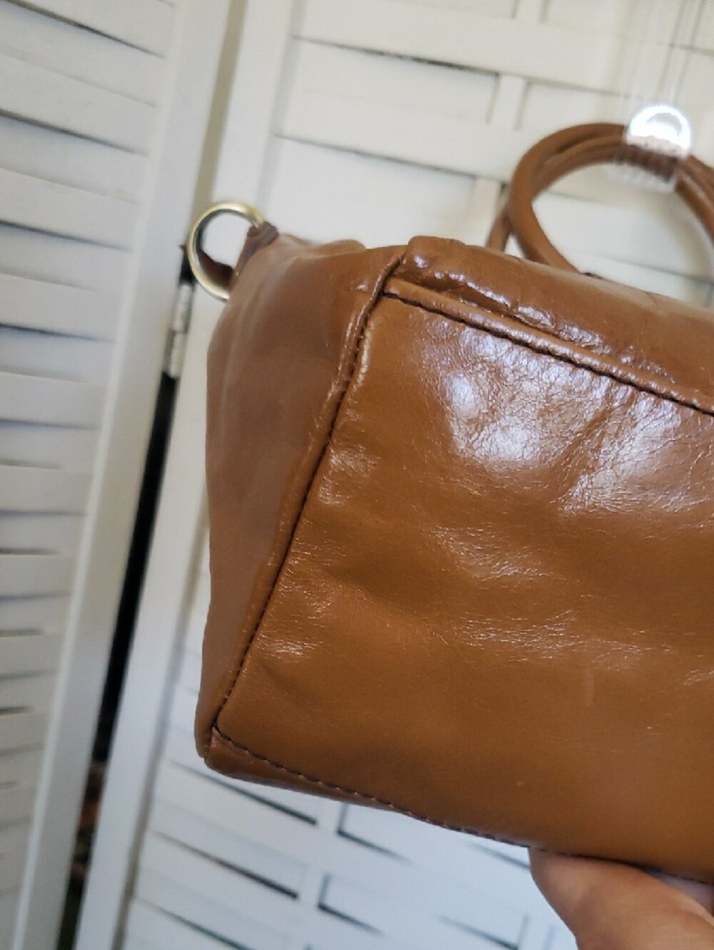 HOBO Tan Leather Top-Handle Satchel - Picture 4 of 6